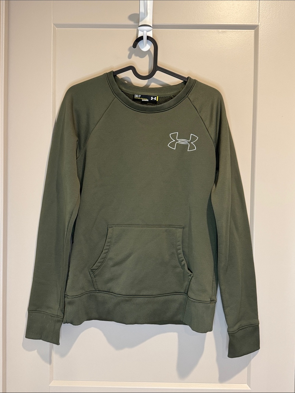 Under Armour Olive Crewneck Pullover with White Logo